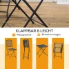  Tuinzitgroep 3-delige Bistroset Set 1 Tafel + 2 Klapstoelen Voor Terras Balkon Metaalgrijs 4