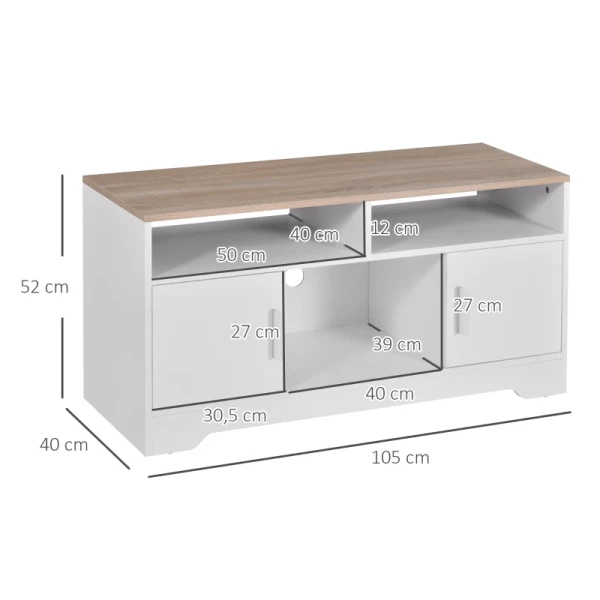  TV-meubel Modern Design; 3 Planken En 2 Kasten 105 Cm X 40 Cm X 52 Cm Naturel 3