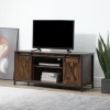  Tv-meubel Tv-meubel Met Schuifdeuren In Industrieel Design 120 X 40 X 54 Cm Bruin + Zwart 2