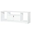  TV-meubel, Tv-meubel, Tv-dressoir, Modern Tv-meubel Met Kast En Open Planken, Spaanplaat, Wit, 120 X 30 X 41cm 1