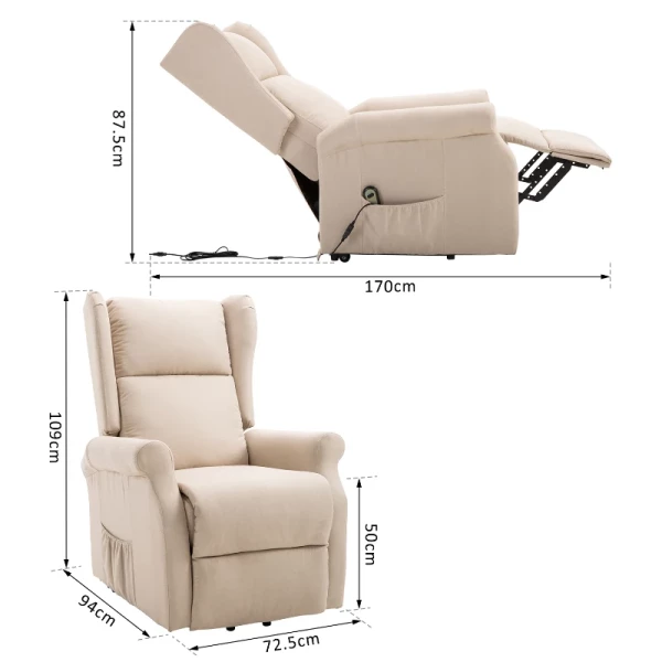 ® TV-stoel Stahulp | Linnen, Hout, Schuim | 72,5 X 94 X 109 Cm | Room 3