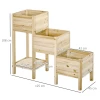  Verhoogd Bed 3-laags Houten Plantenbak Voor Tuin Balkon Naturel 125 X 45 X 108 Cm 3