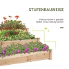  Verhoogd Bed 3-laags Tuinbed Plantenbed Kruidenbed Bloemenladder Voor Balkontuin Natuurlijk Dennenhout 124 X 124 X 56 Cm 7