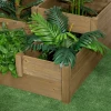  Verhoogd Bed 4 Plantenbakken Op 3 Niveaus Weerbestendig Massief Hout 122cm X 122cm X 51cm Naturel 5