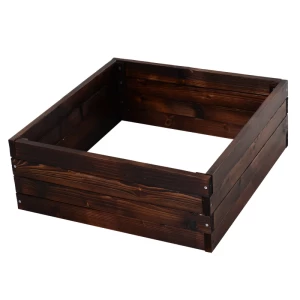  Verhoogd Bed, Plantenbak, Groentebed, Kruidenbed, Massief Hout, Donkerbruin, 60 X 60 X 23 Cm 1