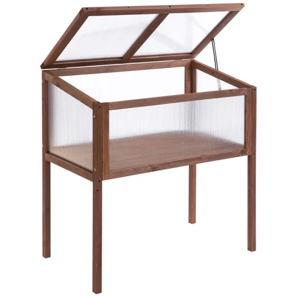  Verhoogd Bed Van Hout, Koude Frame, Kweektafel, Kruidenbed, Plantenbak Voor De Tuin, Balkon En Terras, Bruin Dennenhout, Printplaat, 90 X 50 X 93 Cm 11