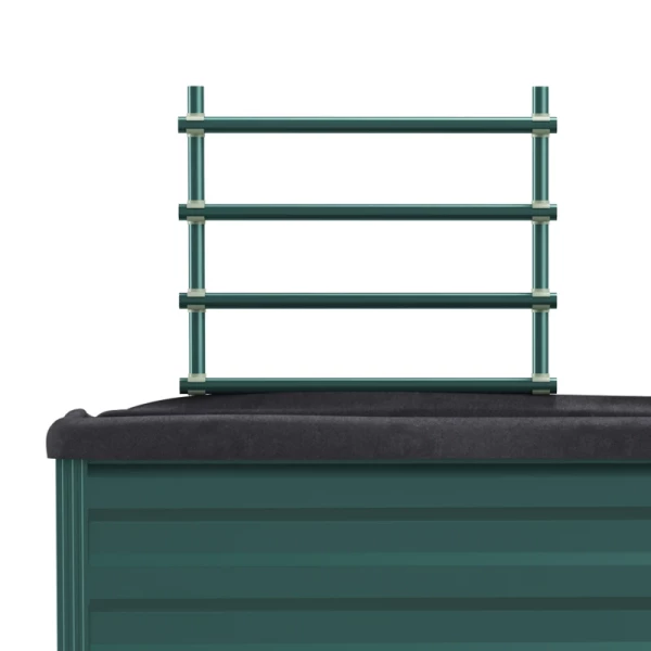  Verhoogd Tuinbed Met Latwerk Schuifdeuren RVS Frame Groen 85 X 40 X 135cm 9