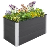  Verhoogde Plantenbak Bloempot Bloembak Weerbestendig Zonder Bodem Grijs WPC + Aluminium 100 X 50 X 55,5 Cm 1