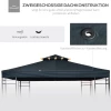  Vervangend Dak Paviljoendak Voor Metalen Paviljoen Tuinpaviljoen Partytent Tuintent Polyester 3x3m Antracietgrijs 6