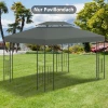  Vervangend Dak Paviljoendak Voor Metalen Paviljoen Tuinpaviljoen Partytent Tuintent Polyester 3x4m Donkergrijs 2