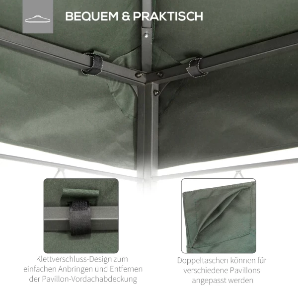  Vervangend Dak Paviljoendak Voor Metalen Paviljoen Tuinpaviljoen Partytent Tuintent Polyester 3x4m Donkergrijs 6