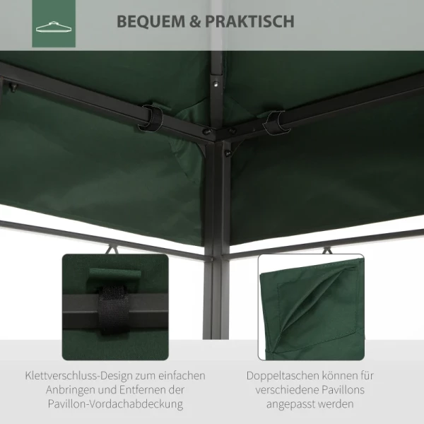 Vervangend Dak Paviljoendak Voor Metalen Paviljoen Tuinpaviljoen Partytent Tuintent Polyester 3x4m Groen 5