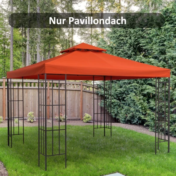  Vervangend Dak Tuinpaviljoen Dak Voor Metalen Tuinpaviljoen Tuinpaviljoen Partytent Tuintent Polyester 3x3m Roest Rood 9