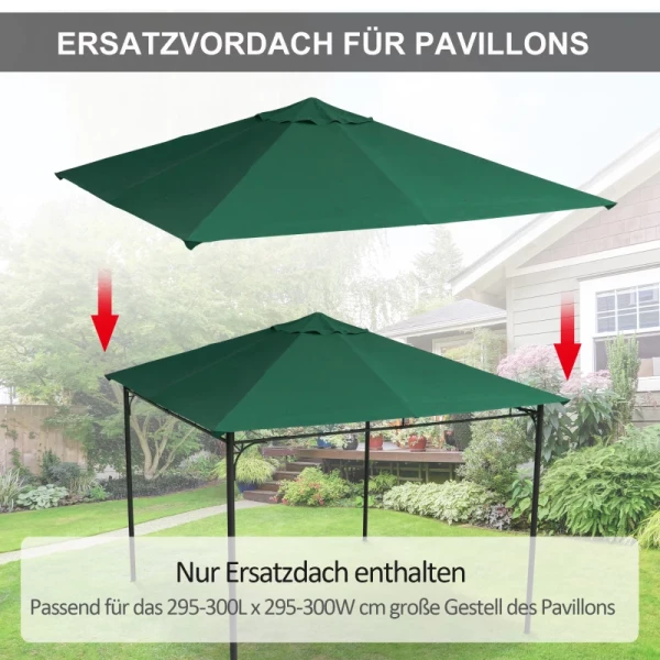  Vervangende Gazebo Luifel 8 Waterafvoergaten Eenvoudige Montage Polyester Groen 2.98m X 2.95m 7