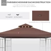  Vervanging Gazebo Dak Wind Dak Waterafvoer Sterk Duurzaam Koffie Kleur 3m X 3m 5