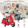  VESPA Elektrische Motorfiets Kindermotor Elektrisch Voertuig 18-36 Maanden 3 Km/h LED-licht Geluid PP Kunststof Metaal Rood 66,5 X 38 X 52 Cm 4