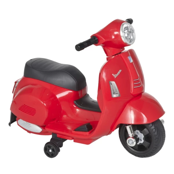 VESPA Elektrische Motorfiets Kindermotor Elektrisch Voertuig 18-36 Maanden 3 Km/h LED-licht Geluid PP Kunststof Metaal Rood 66,5 X 38 X 52 Cm 1