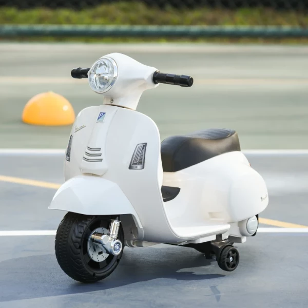 VESPA Elektrische Motorfiets Kindermotor Elektrisch Voertuig 18-36 Maanden 3 Km/h LED-licht Geluid PP Kunststof Metaal Wit 66,5 X 38 X 52 Cm 2
