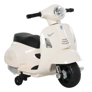  VESPA Elektrische Motorfiets Kindermotor Elektrisch Voertuig 18-36 Maanden 3 Km/h LED-licht Geluid PP Kunststof Metaal Wit 66,5 X 38 X 52 Cm 1