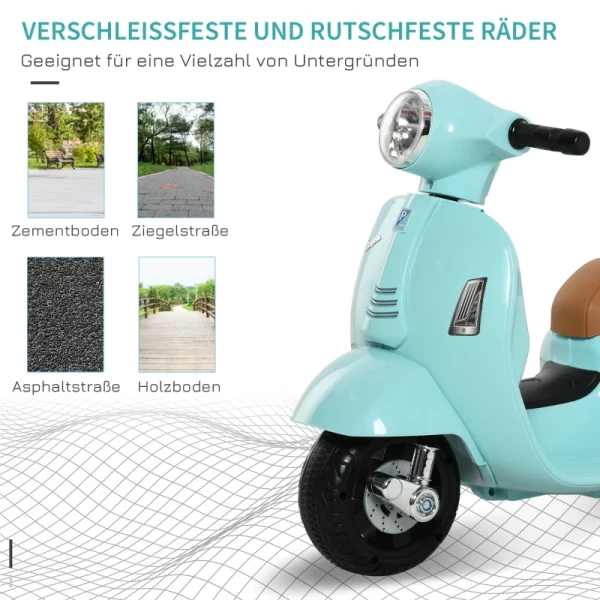  VESPA Elektrische Motorfiets Kindermotor Elektrisch Voertuig 18-36 Maanden 3 Km/u LED-licht Geluid PP Kunststof Metaal Groen 66,5 X 38 X 52 Cm 5