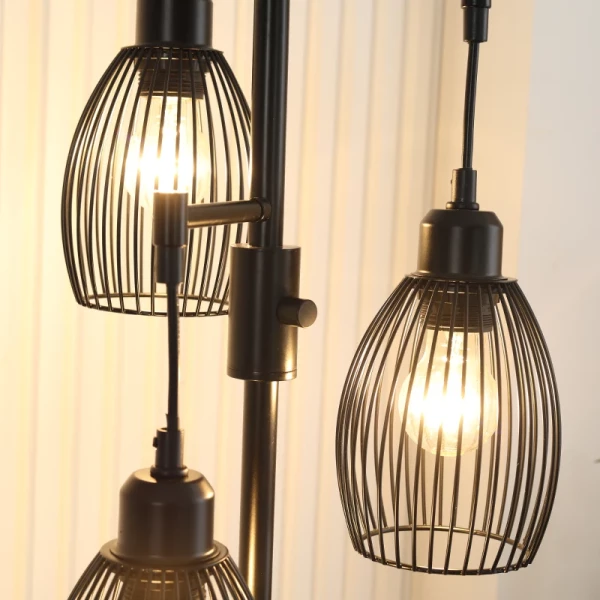  Vloerlamp In Industrieel Design Met 3 Lampenkappen 30 Cm X 30 Cm X 170,5 Cm Staal 8