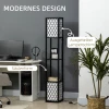  Vloerlamp In Modern Design, 2 Planken, Trekkettingschakelaar, 26 Cm X 26 Cm X 156 Cm, Zwart + Wit 5