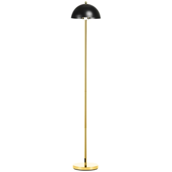 Vloerlamp In Vintage Design, Vloerlamp. E 27, 40W, Voetschakelaar, Goud + Zwart 1