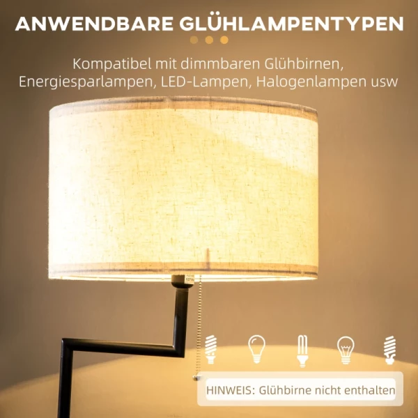  Vloerlamp Incl. Plank, Vloerlamp, Kettingtakel, E 27, 40 W, Bamboe, Naturel + Zwart 8