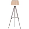  Vloerlamp Met Plank, Vloerlamp, In Hoogte Verstelbare Lamp, Staal, Polyester, Katoen, Vintage, Naturel, Beige, 63 X 63 X 110-150 Cm 1