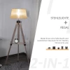  Vloerlamp Met Plank, Vloerlamp, In Hoogte Verstelbare Lamp, Staal, Polyester, Katoen, Vintage, Naturel, Beige, 63 X 63 X 110-150 Cm 4