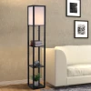  Vloerlamp Met Planken Binnenverlichting Vloerlamp E27 Tot 40W Voor Woonkamer/slaapkamer Hout Zwart 26 X 26 X 160 Cm (zonder Gloeilamp) 8