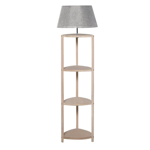 Vloerlamp Plank Slaapkamer Vloerlamp Vloerlamp Lampenkap Voor Woonkamer Slaapkamer 40 W Scandinavisch Hout + Linnen Grijs 46 X 46 X 158,5 Cm 1