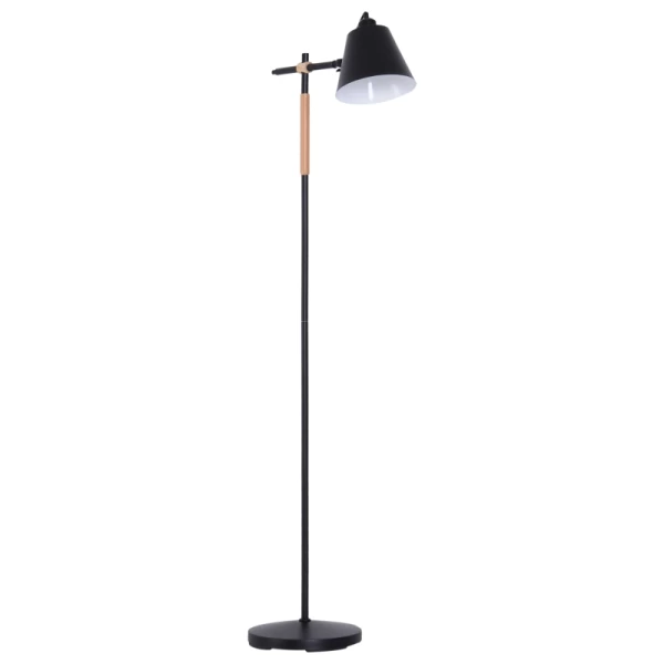 Vloerlamp Verstelbaar Slaapkamer Vloerlamp Vloerlamp 40W Industrieel Metaal + Hout Zwart + Naturel 54 X 30 X 155 Cm 1