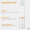  Vloerlamp Vloerlamp Met 2 Planken Binnenverlichting E27 Metaal MDF Terylene Stof Wit 38 Cm X 36 Cm X 162 Cm 4