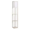  Vloerlamp Vloerlamp Met 3 Planken Binnenverlichting E27 Tot 40W Voor Woonkamer/slaapkamer E1-MDF, Acryl Eiken+wit 26 X 26 X 160 Cm 1