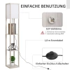  Vloerlamp Vloerlamp Met 3 Planken Binnenverlichting E27 Tot 40W Voor Woonkamer/slaapkamer E1-MDF, Acryl Eiken+wit 26 X 26 X 160 Cm 5