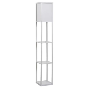  Vloerlamp Vloerlamp Met 3 Planken Binnenverlichting E27 Tot 40W Voor Woonkamer/slaapkamer E1-MDF, Acryl Wit 26 X 26 X 160 Cm 1