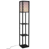  Vloerlamp Vloerlamp Met Planken Binnenverlichting E27 Tot 40W Voor Woonkamer/slaapkamer Hout Zwart 26 X 26 X 160 Cm 1