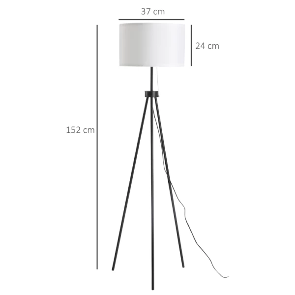  Vloerlamp Vloerlamp Vloerlamp E27, Staal + Polyester, 37x37x152cm (zwart + Wit) 3