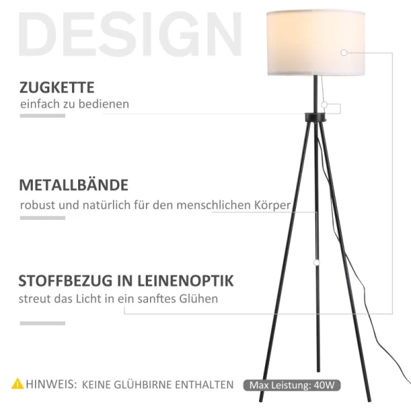  Vloerlamp Vloerlamp Vloerlamp E27, Staal + Polyester, 37x37x152cm (zwart + Wit) 5