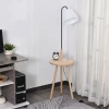  Vloerlamp Voor Woonkamer, Vloerlamp, Vloerlamp, Booglamp Met Houten Tafel, Scandinavische Stijl, Staal, Wit, 42 X 42 X 144 Cm 2