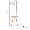  Vloerlamp Voor Woonkamer, Vloerlamp, Vloerlamp, Booglamp Met Houten Tafel, Scandinavische Stijl, Staal, Wit, 42 X 42 X 144 Cm 3