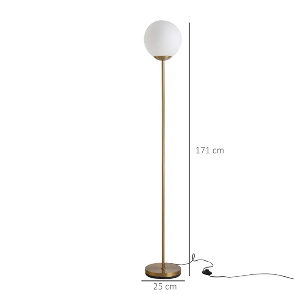  Vloerlamp Voor Woonkamer, Vloerlamp, Vloerlamp, Metaal Met Glas, Goudkleurig, 25 X 25 X 171 Cm 3