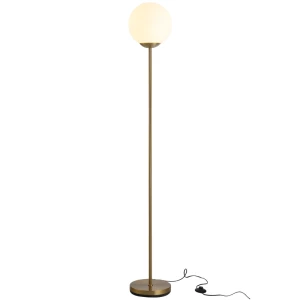  Vloerlamp Voor Woonkamer, Vloerlamp, Vloerlamp, Metaal Met Glas, Goudkleurig, 25 X 25 X 171 Cm 1