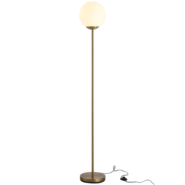 Vloerlamp Voor Woonkamer, Vloerlamp, Vloerlamp, Metaal Met Glas, Goudkleurig, 25 X 25 X 171 Cm 1