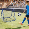  Voetbal Rebounder Kickback Goal Rebound Wandnet Rebound Aan Beide Zijden In 5 Stappen Verstelbaar Staal Blauw 100 X 95 X 90 Cm 2