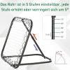  Voetbal Rebounder Opvouwbaar Kickback Doel Rebound Muurnet Voor Honkbal Basketbal Verstelbaar In 5 Stappen Metaal Zwart 78 X 84 X 65-78 Cm 5