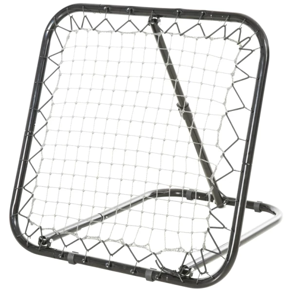 Voetbal Rebounder Opvouwbaar Kickback Doel Rebound Muurnet Voor Honkbal Basketbal Verstelbaar In 5 Stappen Metaal Zwart 78 X 84 X 65-78 Cm 1