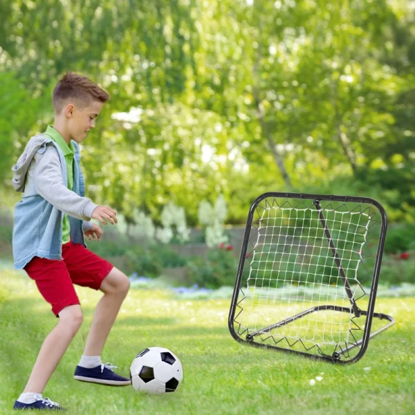  Voetbal Rebounder Opvouwbaar Kickback Doel Rebound Muurnet Voor Honkbal Basketbal Verstelbaar In 5 Stappen Metaal Zwart 78 X 84 X 65-78 Cm 9