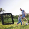  Voetbal Rebounder Opvouwbaar Kickback Doel Rebound Wandnet Voor Honkbal Basketbal Volleybal In 5 Stappen Verstelbaar Staal Zwart 128 X 118 X 108-120 Cm 2